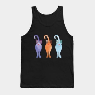 Cat Humorous Water Colour Tank Top